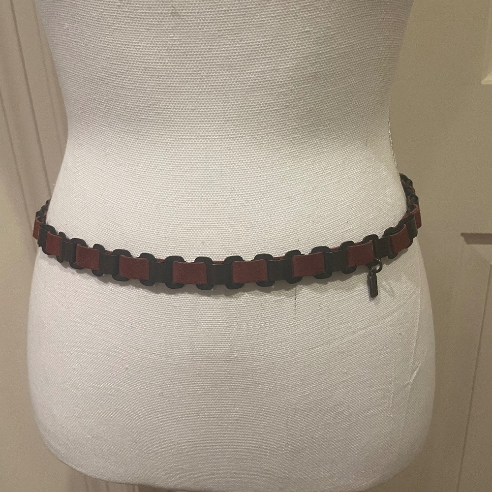 Rare Vintage Yves Saint Laurent Suede and Metal Belt